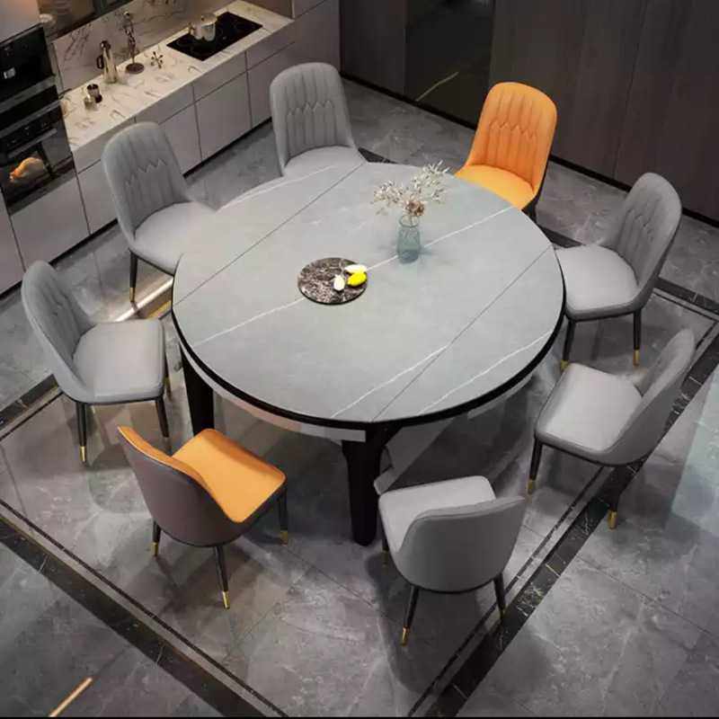 新款直销实木伸缩岩板餐桌意式极简轻奢大理石餐桌椅组合小户型折,住宅家具,岩板餐桌,淘宝优惠券,粉丝福利购,淘宝优惠卷