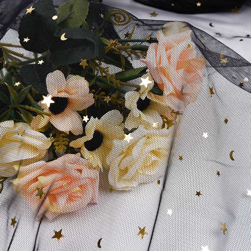 新款直销代裁剪 裁片 星星纱网布 伴手礼 冲片网纱 纱裙面料 冲片