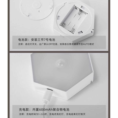新款直销源头工厂氛围人体感应小夜灯过道常亮起夜led橱柜灯床头