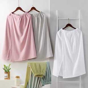 新款直销美容院浴裙透气纯棉抹胸可穿可裹浴巾裹胸浴袍女士专用沐