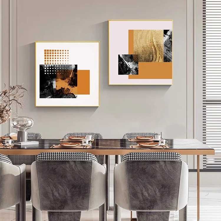 新款直销轻奢玄关装饰画现代简约客厅背景墙抽象挂画样板房正方形图片