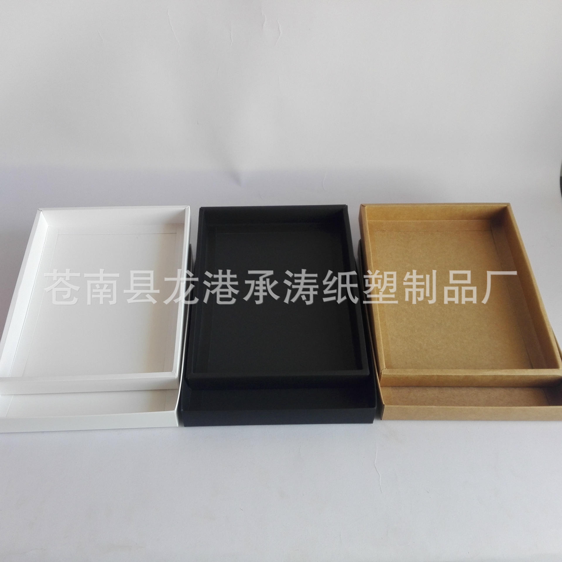 新款直销现货宽边牛皮纸黑白卡天地盖 笔记本记事本包装纸盒烫金