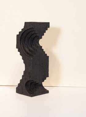 新款直销现代简约艺术白色黑色树脂摆件 样板间售楼处抽象波纹处