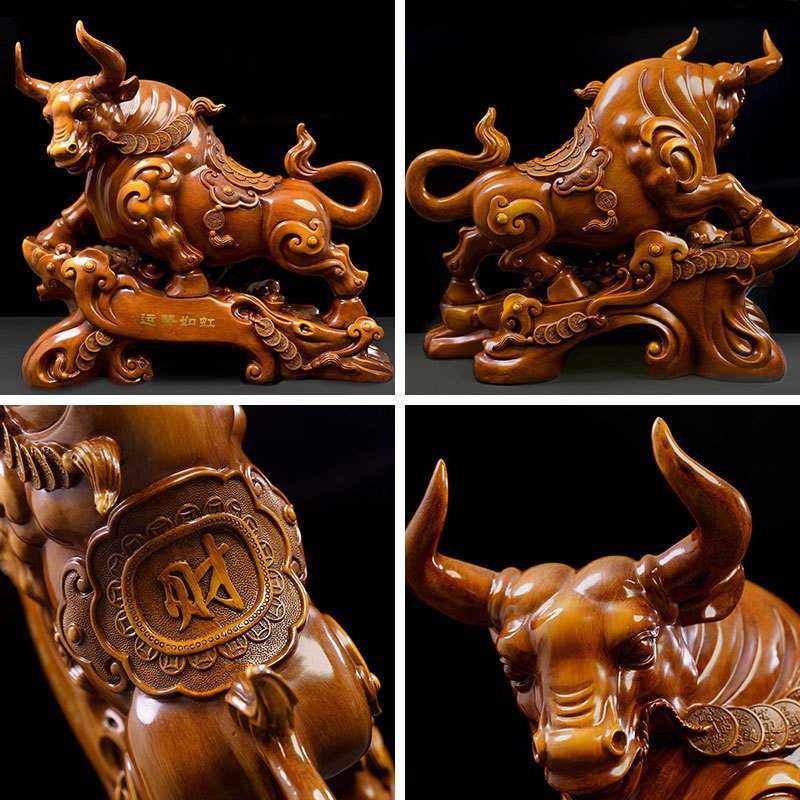 新款直销财势如虹牛树脂酒柜摆件高级感发财新中式乔迁礼物玄关装,家居饰品,桌面摆件,淘宝优惠券,粉丝福利购,淘宝优惠卷