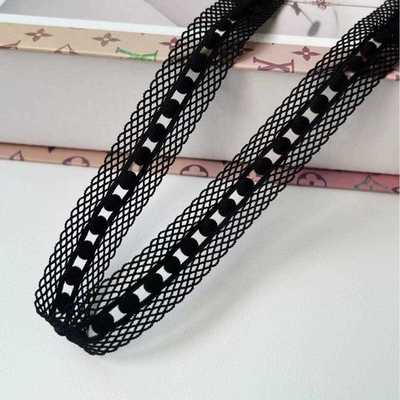 新款直销2cm双边网球织带 镂空蕾丝花边松紧带 花边弹力带服装裙