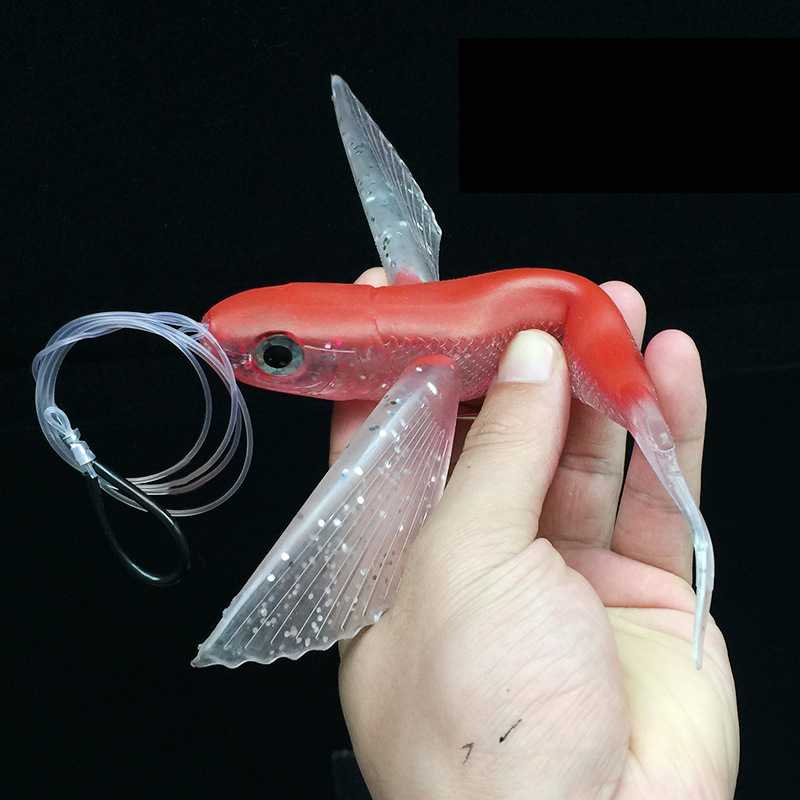 新款直销威和体育 带线飞机鱼/ 17cm 海钓软饵金枪鱼路亚鱼饵大翅