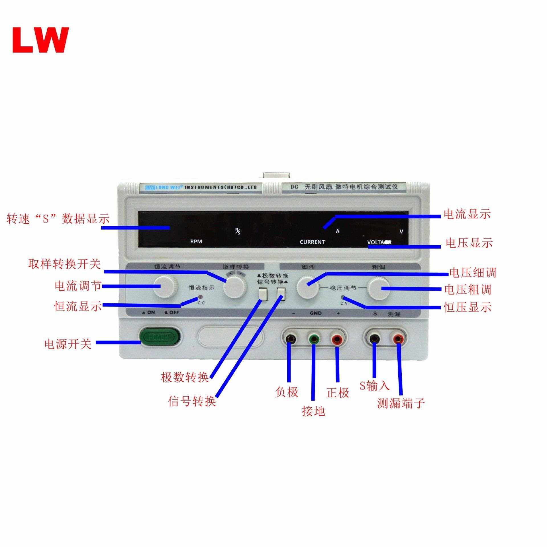 新款直销直流微电机无刷风扇转速计综合测试仪30V3A/50V3A可调稳