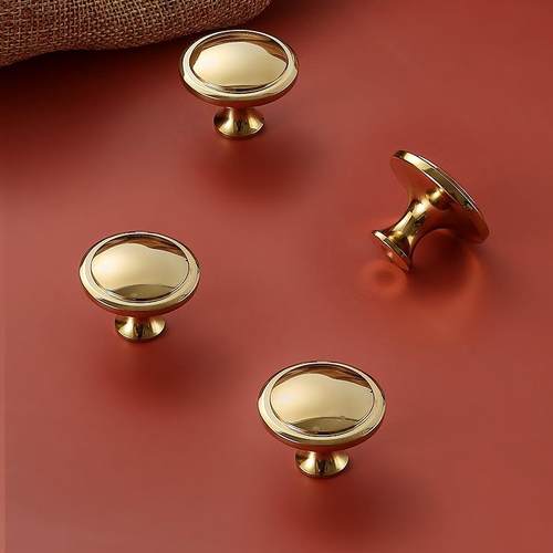 新款直销单孔柜门抽屉全铜把手法式实心轻奢衣柜黄铜拉手床头柜欧