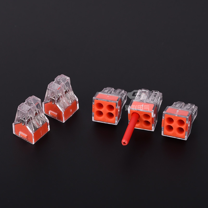 新款直销建筑接线104快速接线端子 0.5-4平方硬线1分3并联线器4孔