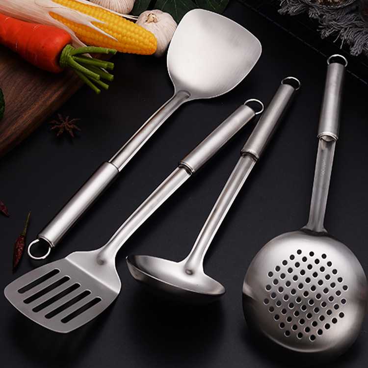新款直销加厚不锈钢锅铲勺子套装 家用全套厨具煎铲漏勺汤勺8