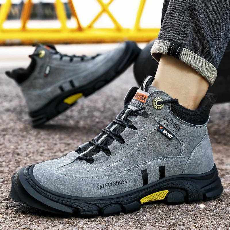 新款直销劳保鞋子防砸防刺穿四季款高帮护踝舒适防护工作鞋男