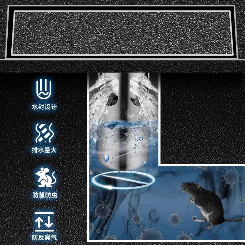 新款直销加长条地漏防臭器浴室卫生间专用大排水量头发过滤网8