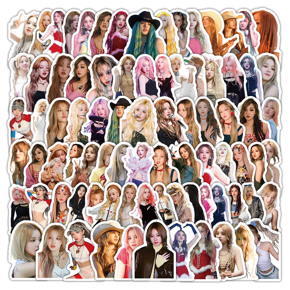 103贴三次元明星i-dle宋雨琦贴纸甜美少女叶舒华韩系贴纸头像贴画