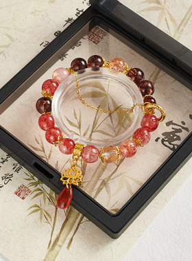 【红烈莲】小众设计周边衍生手链新款高颜值莲花串珠闺蜜饰品