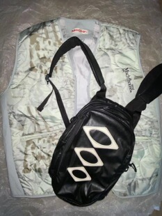 xskr MSCHF韩国小众设计RHOMBUS MINI BACKPACK皮质拉链双肩包