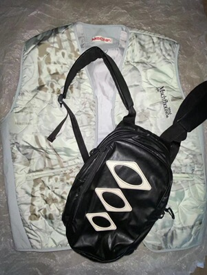 xskr MSCHF韩国小众设计RHOMBUS MINI BACKPACK皮质拉链双肩包