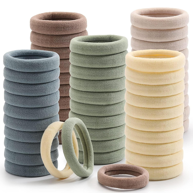 无接缝发圈耐用针织毛巾尾发绳