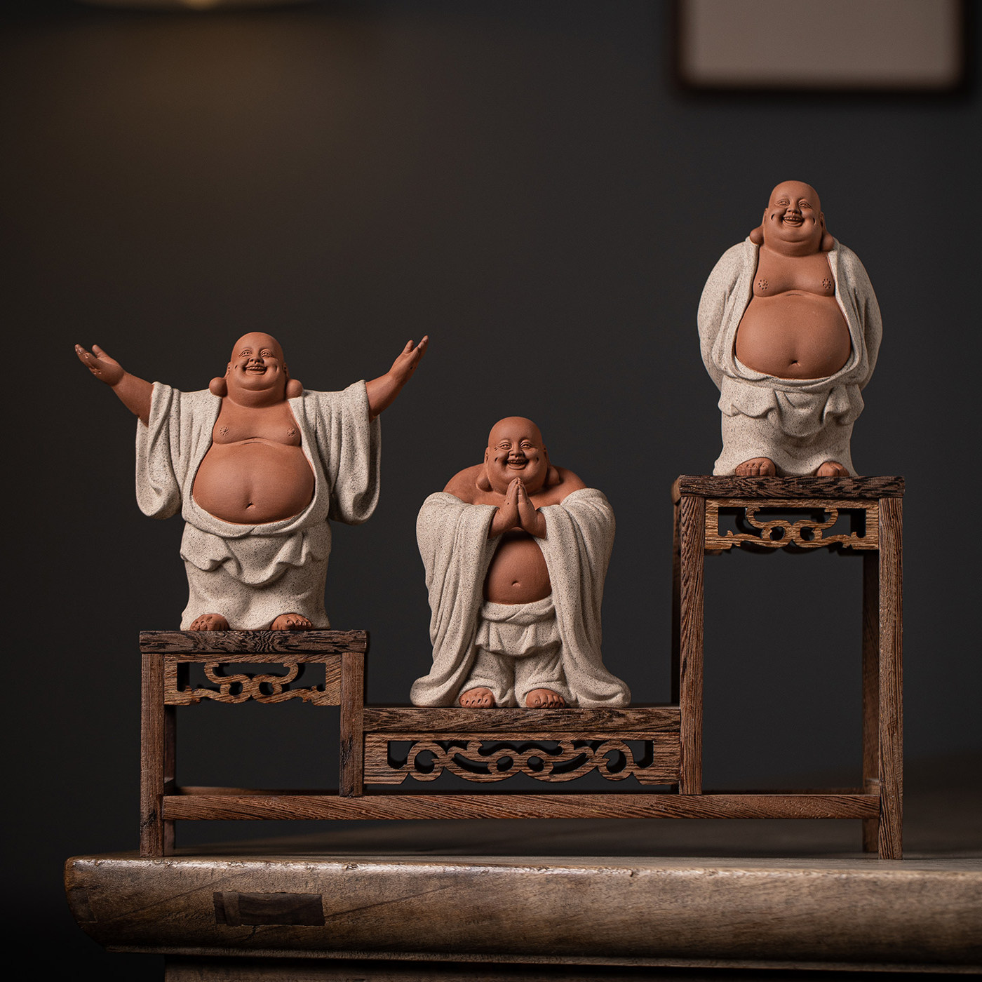 喜迎八方来客新中式复古桌面茶宠