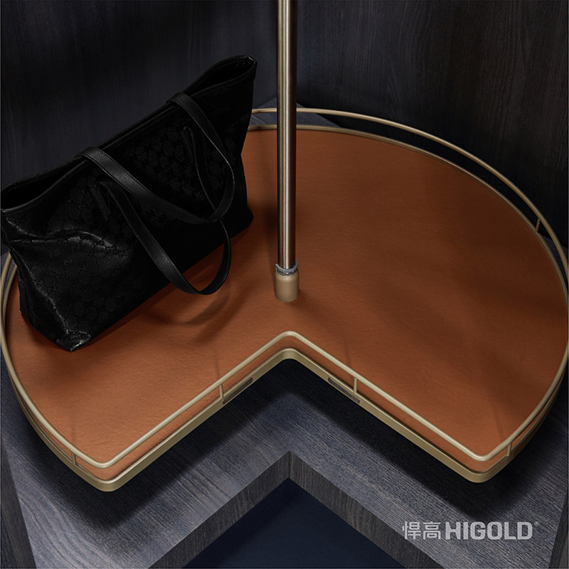 悍高a系列高柜转角挂衣架三层衣物篮衣帽间柜内收纳五金缓冲阻尼