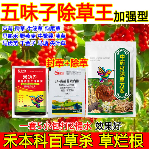 五味子除草剂五味子田除草剂杂草烂根不伤药材狗尾草牛筋草除草剂