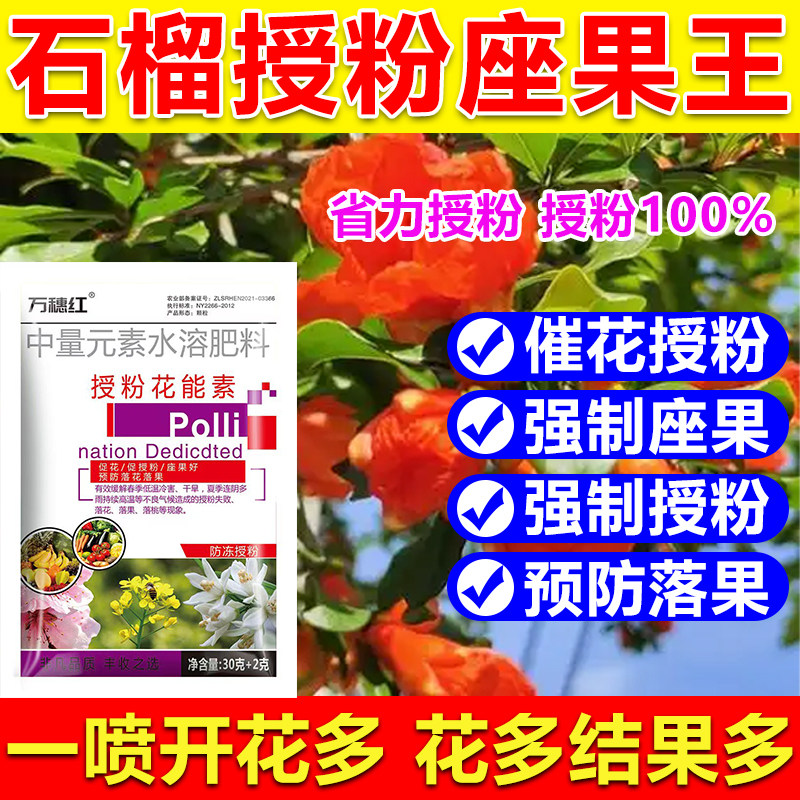 石榴授粉座果灵石榴授粉肥料正品保花保果防落果防畸增产肥料正品