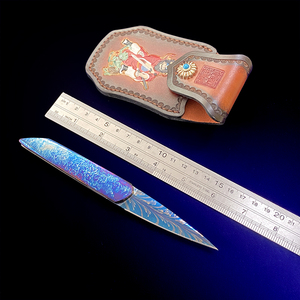 瑞典大马士革钢羽毛纹折叠刀