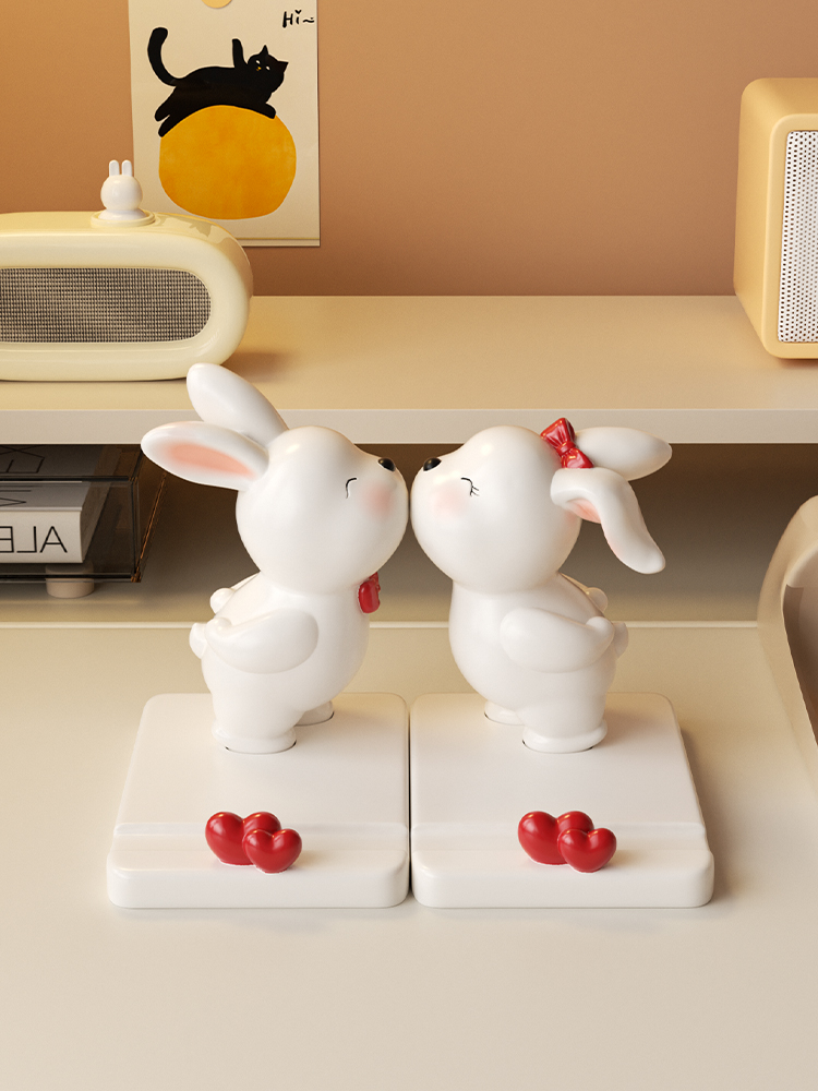 创意兔子可爱手机架2025新桌面装饰办公室的好东西给新娘的结婚礼