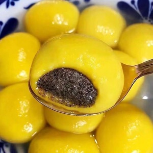 大黄米汤圆糯米汤圆柿柿如意速冻元宵黑芝麻馅大汤圆早餐食品