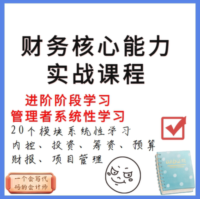 财务核心能力学习课程财务管理者系统性学习一整套多模块