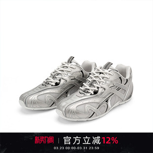 子 潮流运动机械德训鞋 NEXT IMPULSIVE下一个冲动双轨银色男女同款
