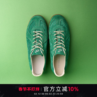 NEXT IMPULSIVE薄底halo绿色德训鞋男女同款高级感时尚休闲鞋子