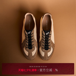 NEXT IMPULSIVE下一个冲动白棕德训鞋男女同款高级感时尚休闲鞋子