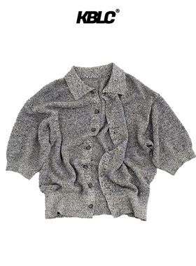 KBLC®Active Lab和纸纱老钱渡假镂空棉麻质感POLO领短袖马球衫