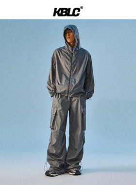KBLC 山系轻量透气连帽防晒外套男女款潮牌户外宽松轻薄休闲长裤