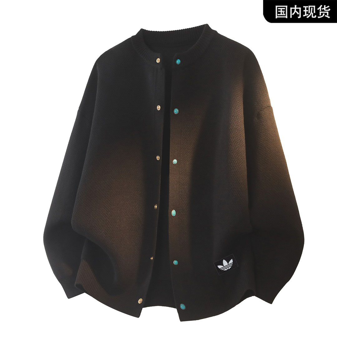 官方奥特莱斯】品牌折扣圆领开衫毛衣外套男女款秋冬季针织衫上衣