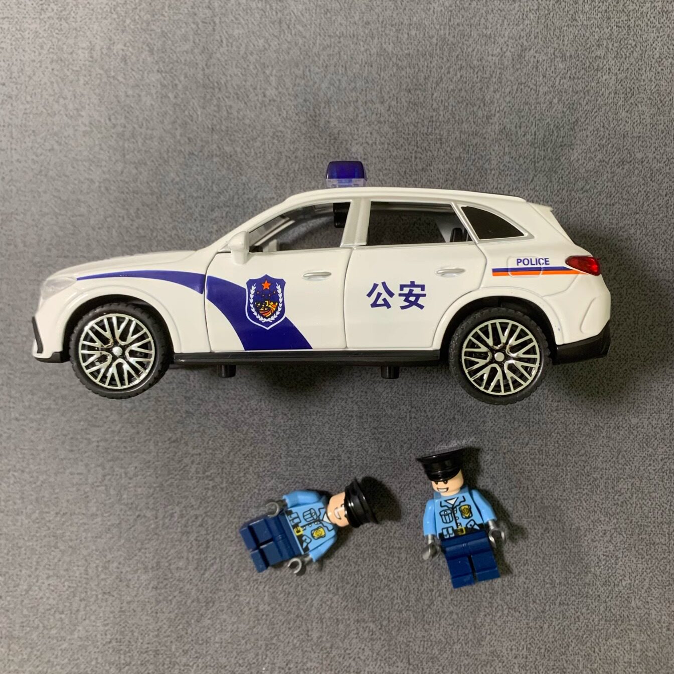 六开门儿童合金警车玩具男孩汽车模型大号奔驰仿真小汽车回力耐摔
