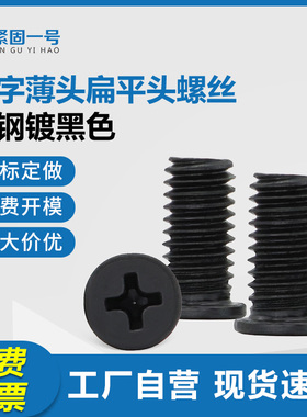 黑色CM十字扁头扁平头螺丝薄头小平头螺钉M1.4M1.6M1.7M2.5M3M4M6