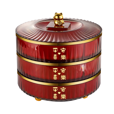 当天发货！招财猫果盘新年糖果盒