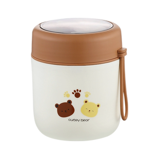 保温早餐杯带盖勺帕恰狗牛奶杯外带豆浆杯304不锈钢喝粥杯汤壶家P