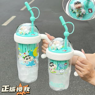 蜡笔小新巨无霸水杯tritan吸管杯夏天喝水杯子学生女新款高颜值E