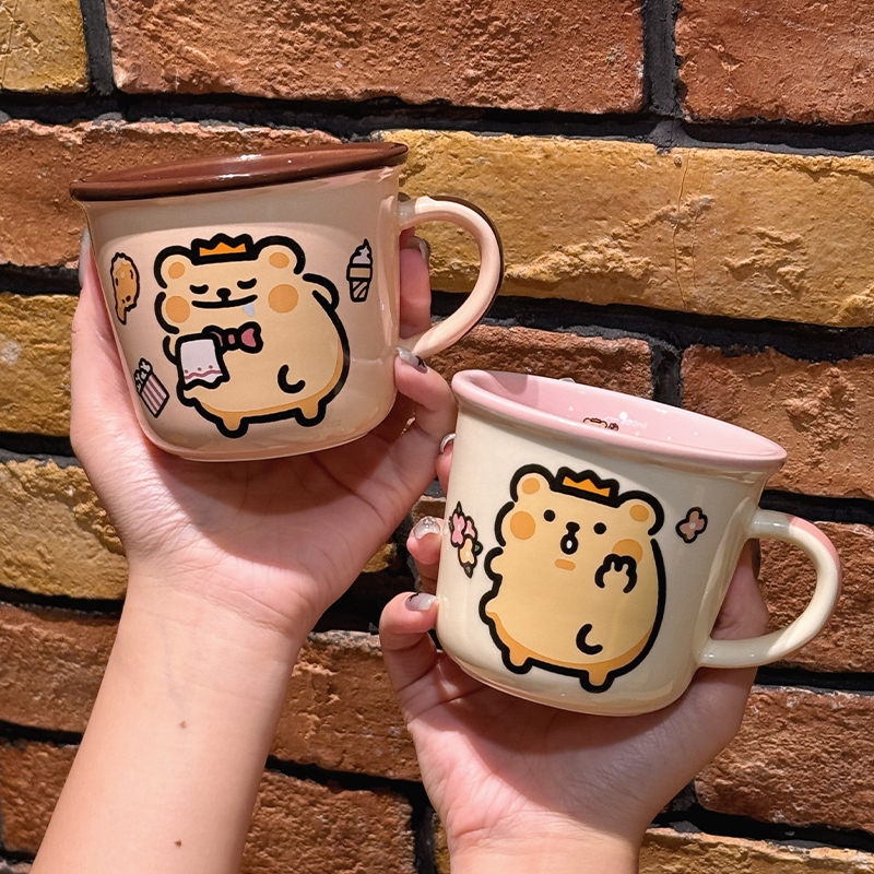 【小熊虫联名】高颜值带勺牛奶杯