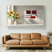 饰画时钟2026新款 数码 万年历装 鲜花盛开客厅创意日历电子钟挂墙