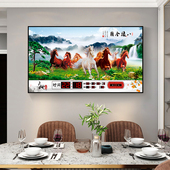 数码 万年历万年历客厅电子挂钟家用静音卫星自动对时装 饰画时钟