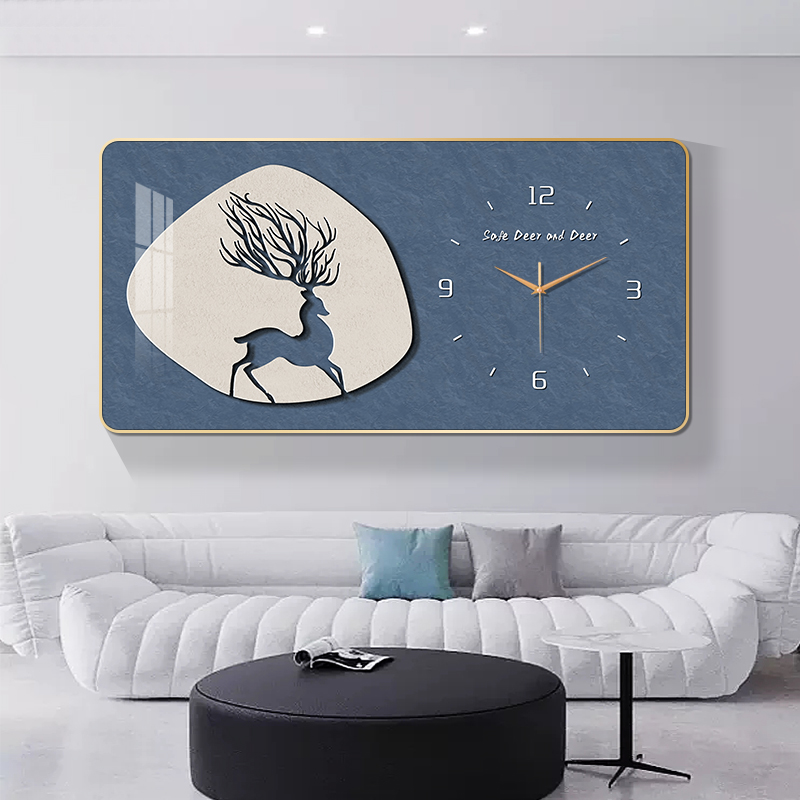 时尚装饰画静音挂钟轻奢家用时钟