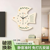高宅创意飞鸟客厅简约挂钟家用艺术时尚 饰画钟大气创意静音时钟 装