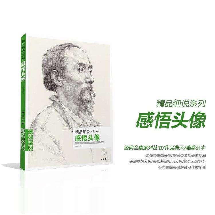 经典全集 感悟素描头像书籍人物线描线性结构临摹范本高考联考 杨建飞主编