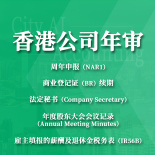 注册香港公司年审法定秘书服务续费周年申报BR续期会议记录税务表