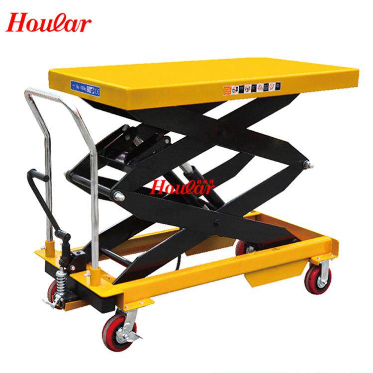 双叉1.5吨手动平台车剪叉升降车脚踩液压升降平台车PTS1500
