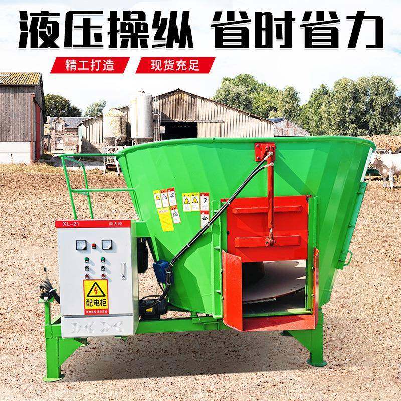 牛羊草料青储混合机图片全日粮饲草制备机工作视频TMR搅拌机规格
