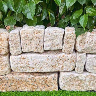 花园围边石庭院步道石马蹄石花园室外菜地围挡石石头弹石挡土石块